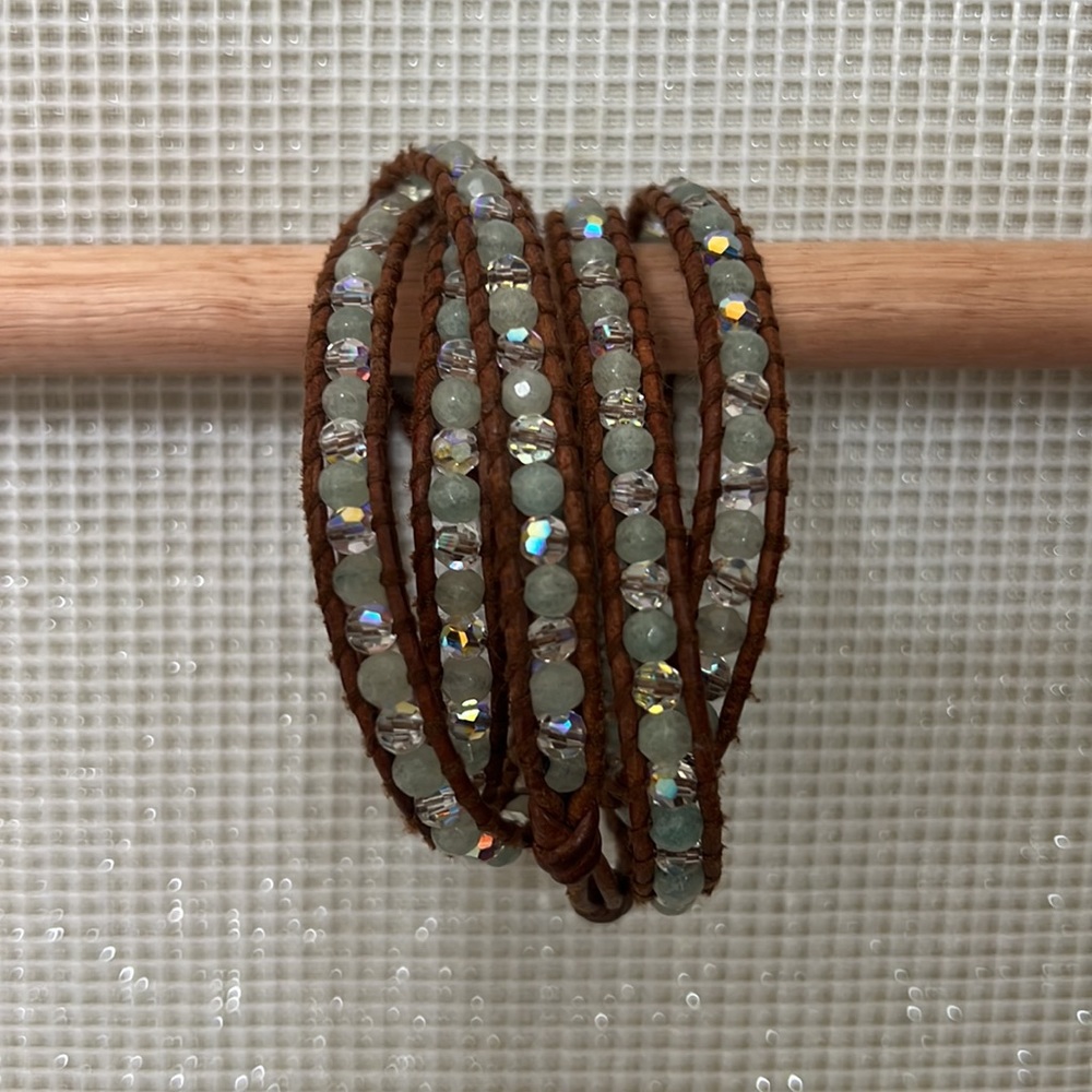 Chan Luu Turquoise Crystal Wrap Bracelet